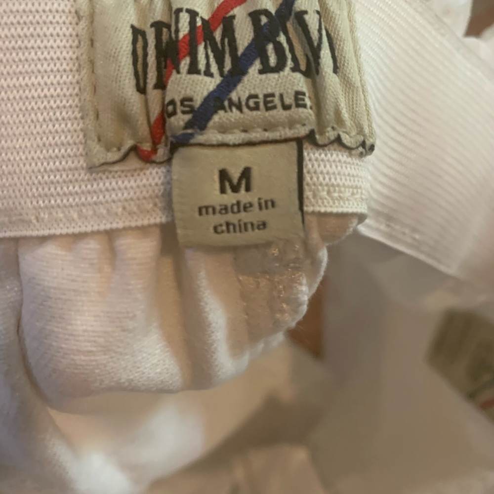 Denim Blvd high rise paper bag waist white denim shorts - Picture 5 of 6